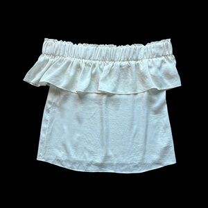 Express White Off-Shoulder Ruffle Blouse